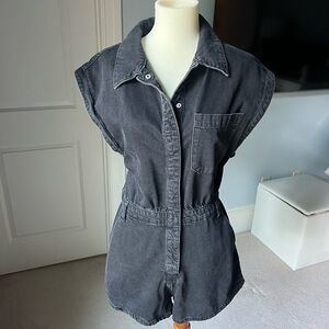 Zara Black Denim Romper